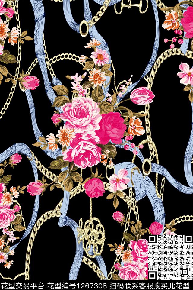 复古大牌风链条传统印花华亿平台下载（图片编号: 1267308） - 瓦栏（Walan）