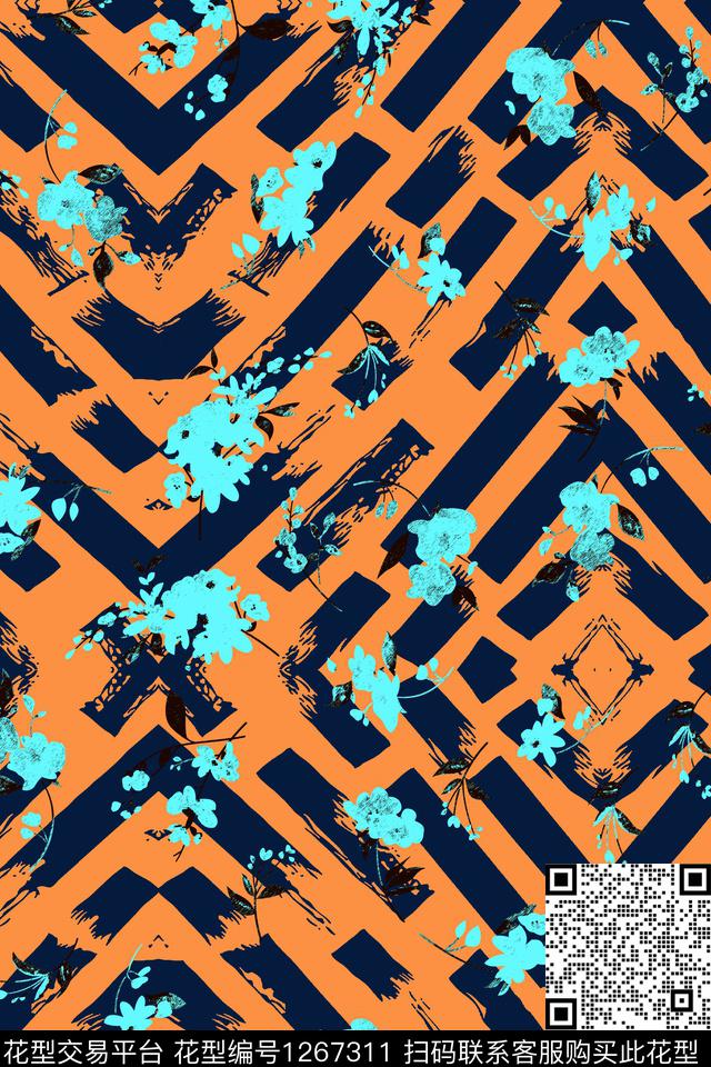 小碎花几何休闲传统印花华亿平台下载（图片编号: 1267311） - 瓦栏（Walan）