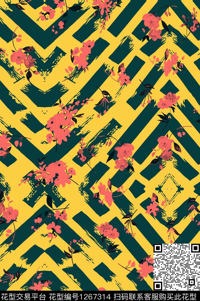 小碎花几何休闲传统印花华亿平台下载（图片编号: 1267314） - 瓦栏（Walan）