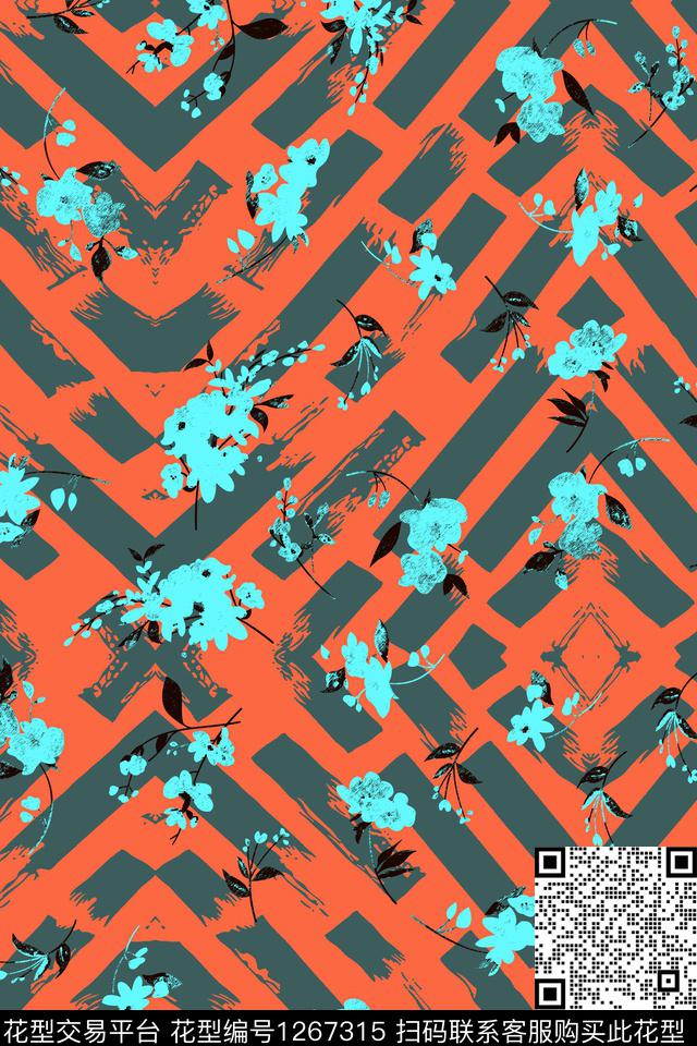 小碎花几何休闲传统印花华亿平台下载（图片编号: 1267315） - 瓦栏（Walan）