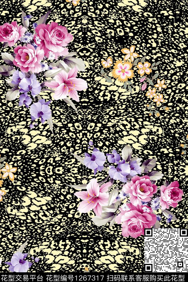 大牌风动物纹花卉数码印花华亿平台下载（图片编号: 1267317） - 瓦栏（Walan）