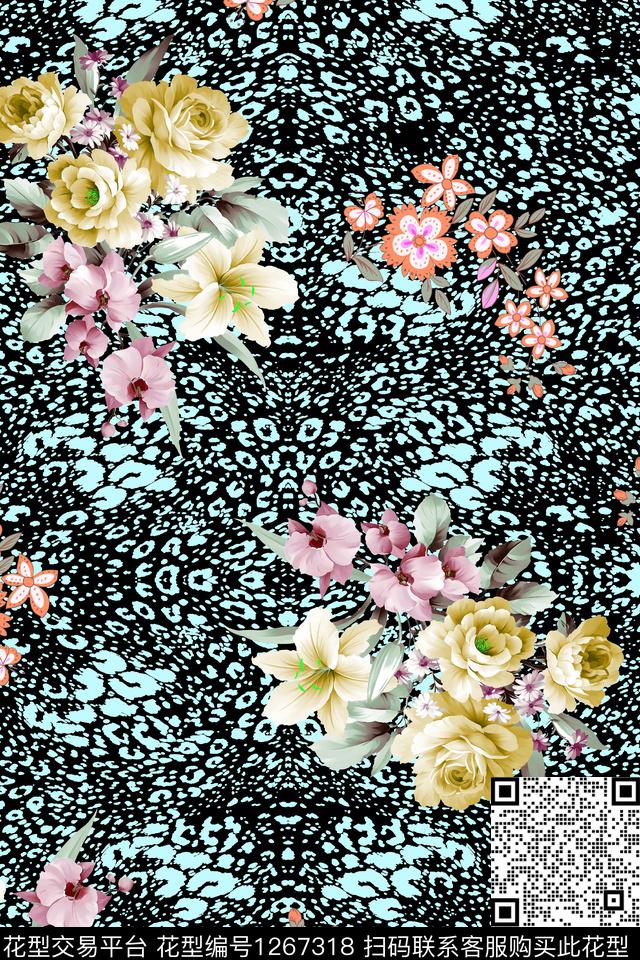 大牌风动物纹花卉数码印花华亿平台下载（图片编号: 1267318） - 瓦栏（Walan）