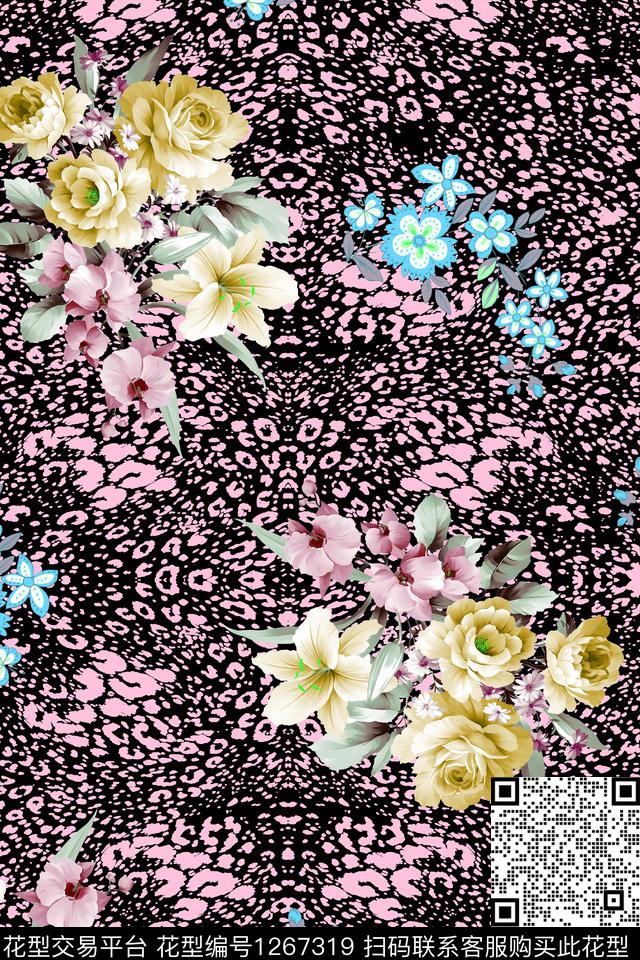 大牌风动物纹花卉数码印花华亿平台下载（图片编号: 1267319） - 瓦栏（Walan）