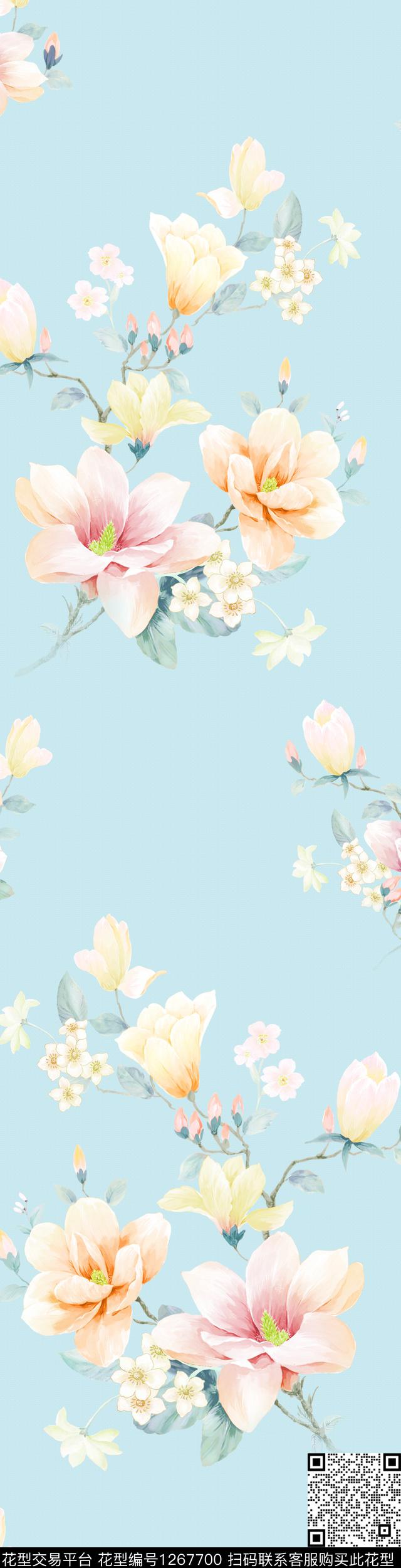 炫彩黑底花卉床品传统印花华亿平台下载（图片编号: 1267700） - 瓦栏（Walan）