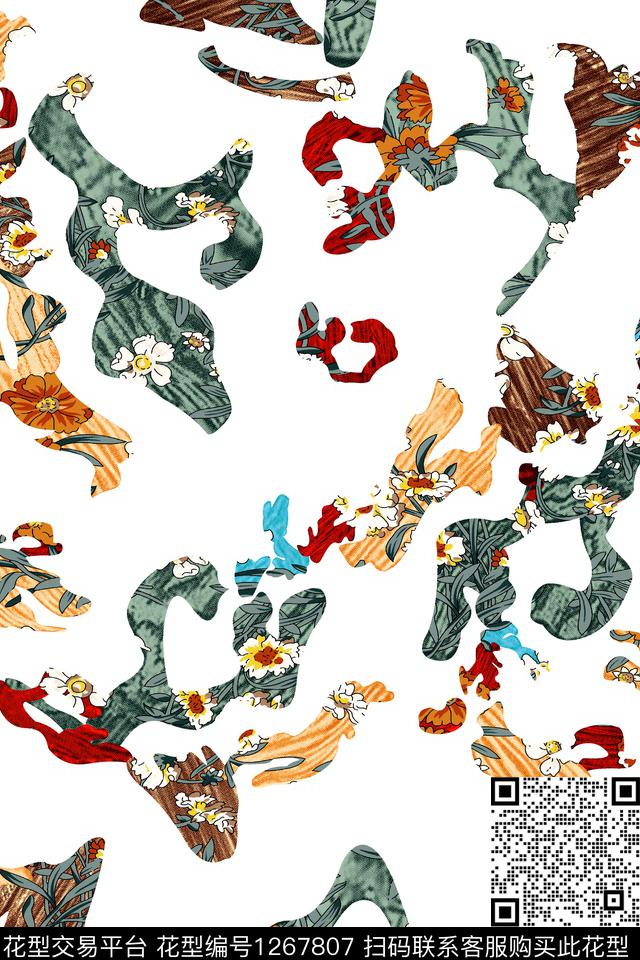 复古男装几何数码印花华亿平台下载（图片编号: 1267807） - 瓦栏（Walan）