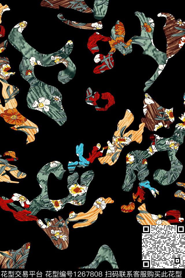 复古男装几何数码印花华亿平台下载（图片编号: 1267808） - 瓦栏（Walan）