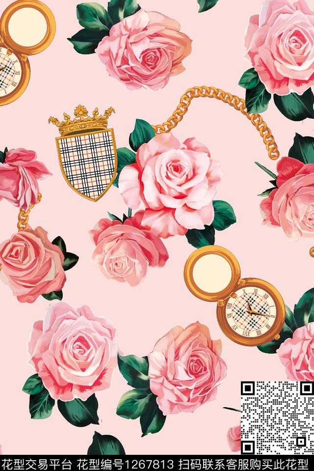 大牌风花卉大花数码印花华亿平台下载（图片编号: 1267813） - 瓦栏（Walan）