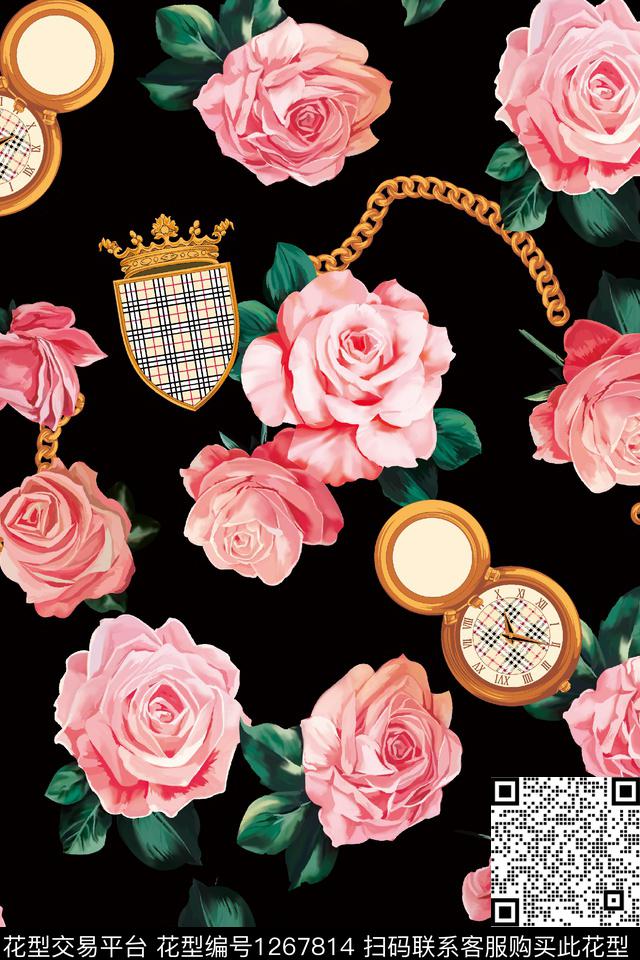 大牌风花卉大花数码印花华亿平台下载（图片编号: 1267814） - 瓦栏（Walan）