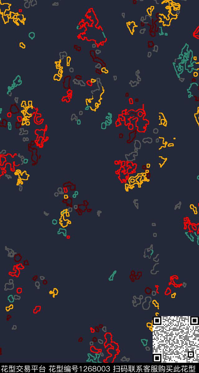 几何格子豹纹传统印花华亿平台下载（图片编号: 1268003） - 瓦栏（Walan）