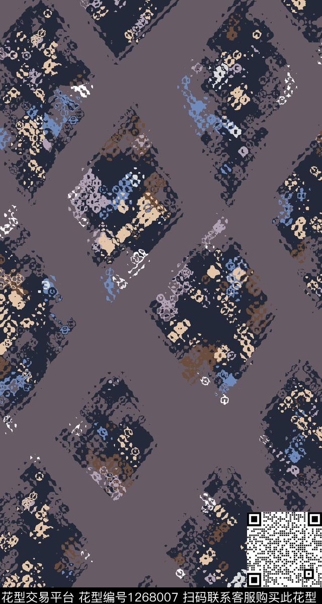 几何格子豹纹传统印花华亿平台下载（图片编号: 1268007） - 瓦栏（Walan）