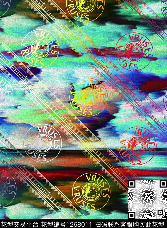 复古风景定位抽象男装数码印花华亿平台下载（图片编号: 1268011） - 瓦栏（Walan）