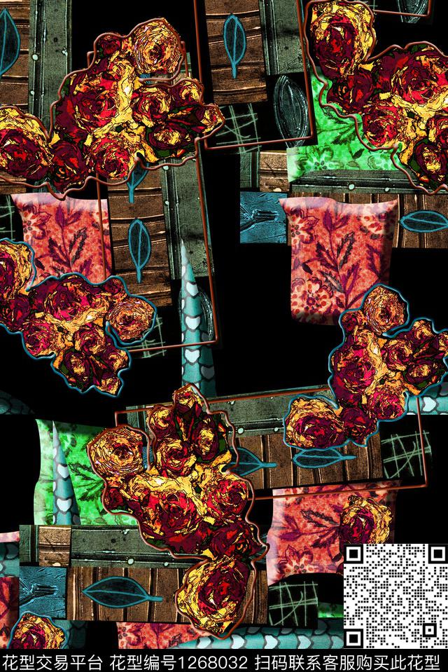 花卉民族风雕印华亿平台数码印花华亿平台下载（图片编号: 1268032） - 瓦栏（Walan）