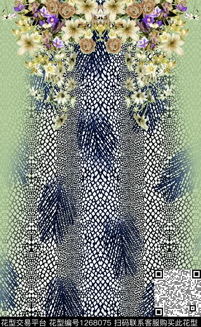 定位花连衣裙印度数码印花华亿平台下载（图片编号: 1268075） - 瓦栏（Walan）