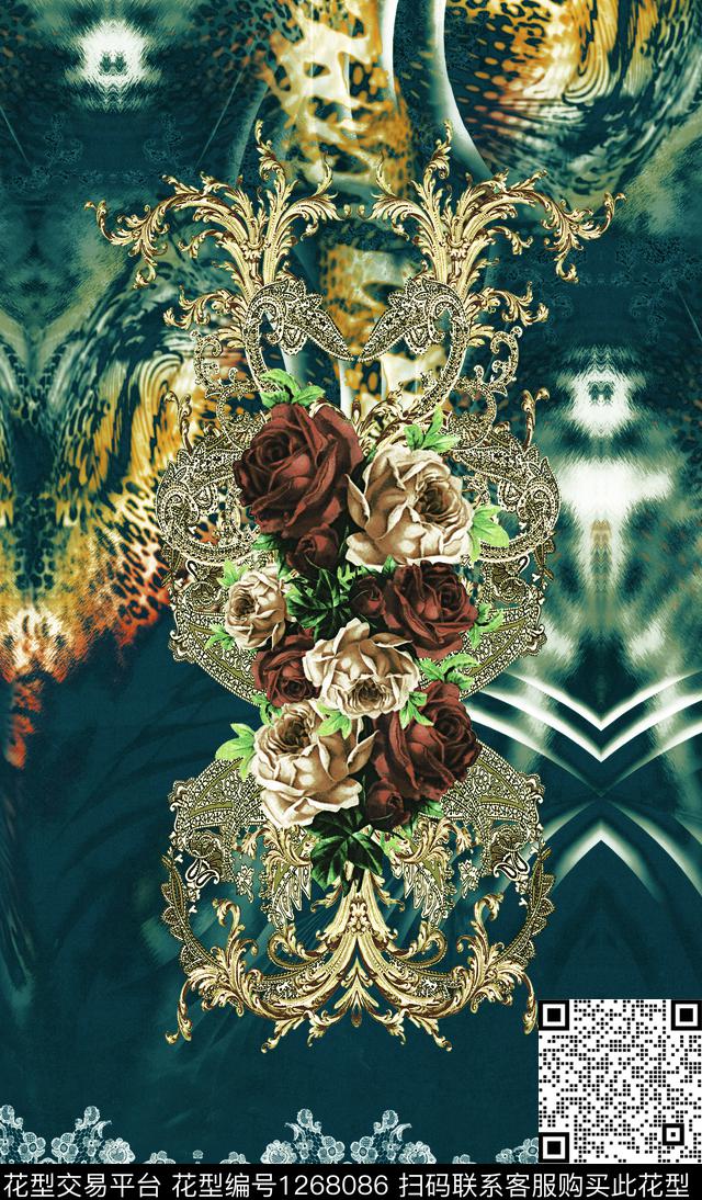 定位花连衣裙印度数码印花华亿平台下载（图片编号: 1268086） - 瓦栏（Walan）