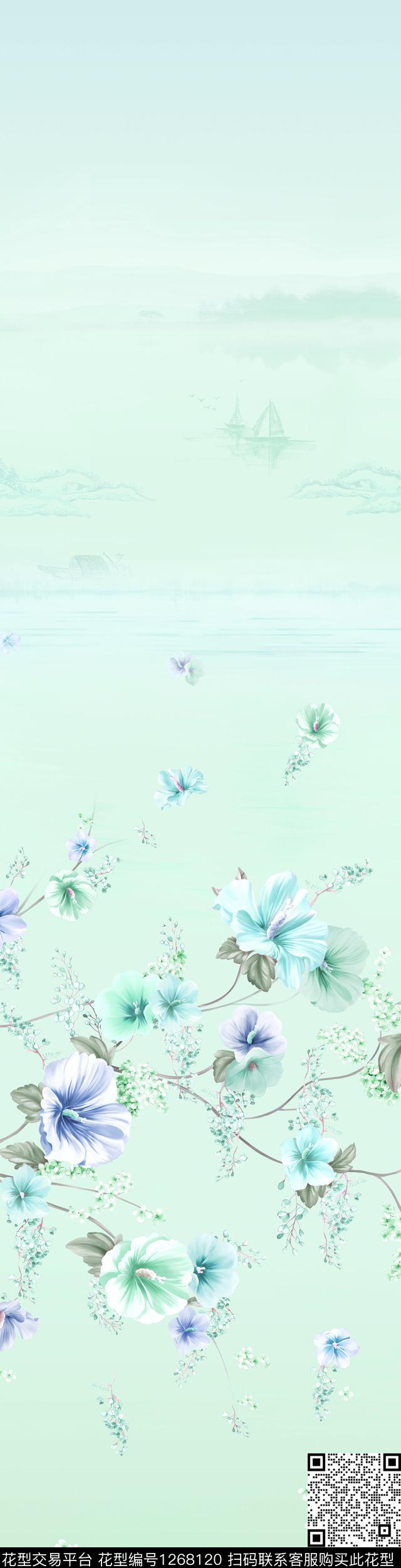 植物手绘休闲传统印花华亿平台下载（图片编号: 1268120） - 瓦栏（Walan）