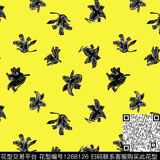 花卉大牌风数码华亿平台数码印花华亿平台下载（图片编号: 1268126） - 瓦栏（Walan）
