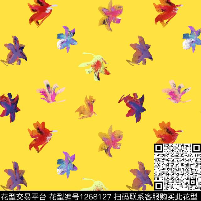 花卉大牌风数码华亿平台数码印花华亿平台下载（图片编号: 1268127） - 瓦栏（Walan）