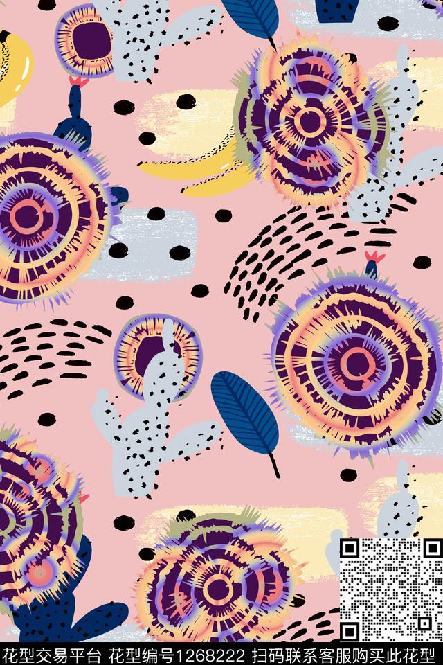 女装几何卡通数码印花华亿平台下载（图片编号: 1268222） - 瓦栏（Walan）