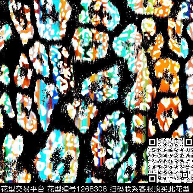 几何迷彩豹纹数码印花华亿平台下载（图片编号: 1268308） - 瓦栏（Walan）