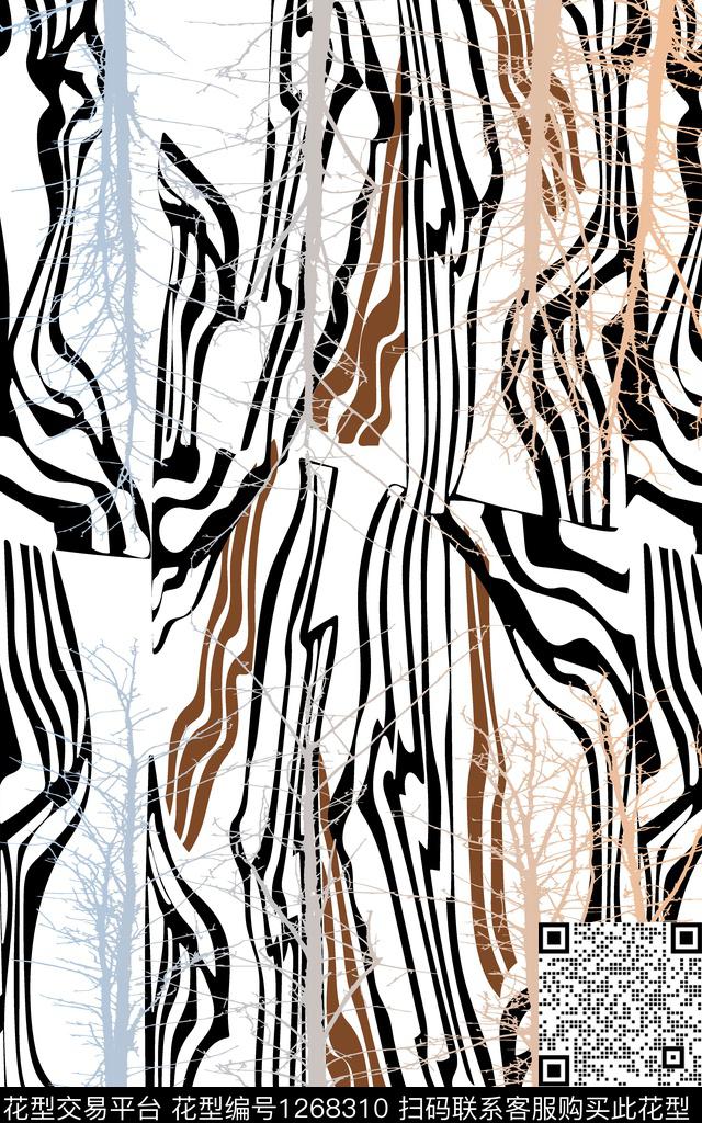 几何斑马纹男装传统印花华亿平台下载（图片编号: 1268310） - 瓦栏（Walan）