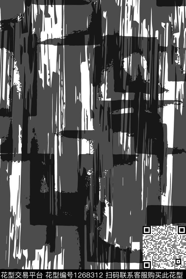 艺术几何男装剪影传统印花华亿平台下载（图片编号: 1268312） - 瓦栏（Walan）