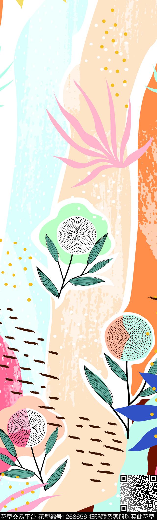 女装定位花花卉传统印花华亿平台下载（图片编号: 1268656） - 瓦栏（Walan）