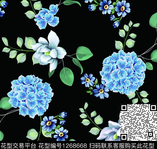 花卉绿植树叶春夏华亿平台数码印花华亿平台下载（图片编号: 1268668） - 瓦栏（Walan）