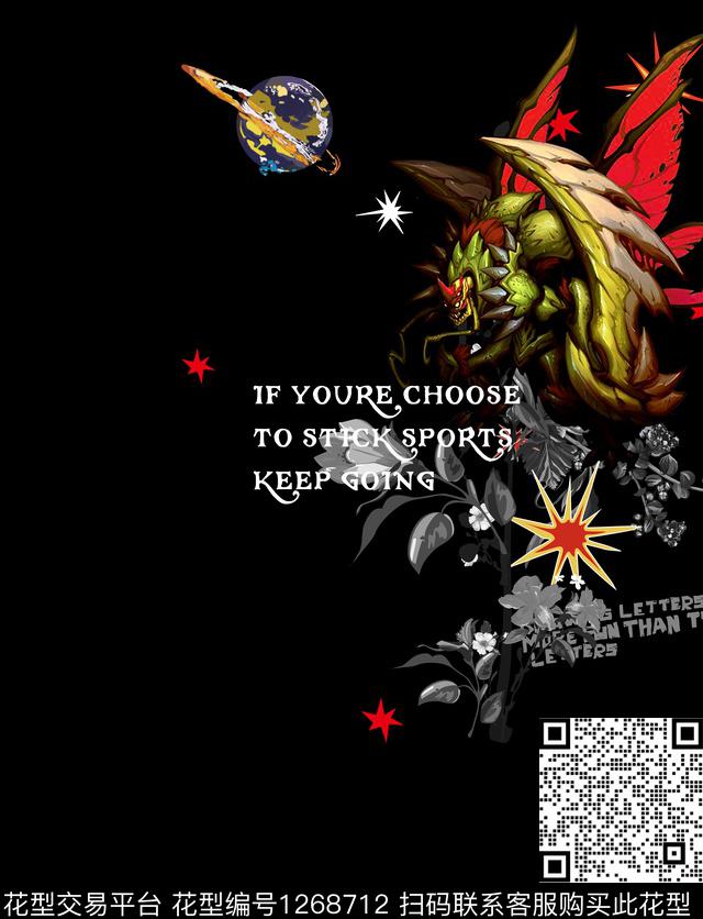 星空花卉太空元素数码印花华亿平台下载（图片编号: 1268712） - 瓦栏（Walan）