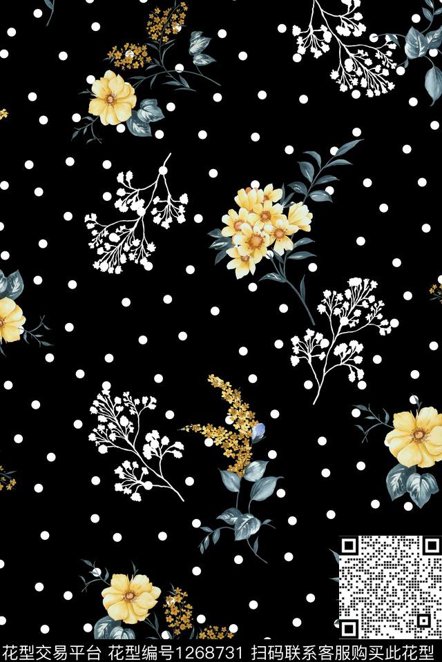 复古花卉小碎花数码印花华亿平台下载（图片编号: 1268731） - 瓦栏（Walan）