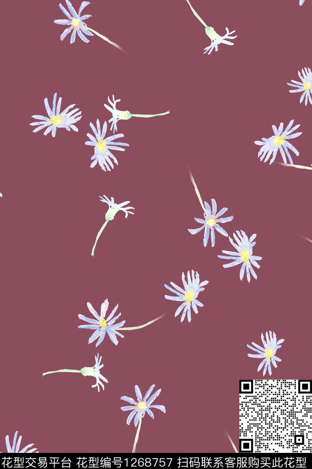 小碎花花卉传统华亿平台传统印花华亿平台下载（图片编号: 1268757） - 瓦栏（Walan）