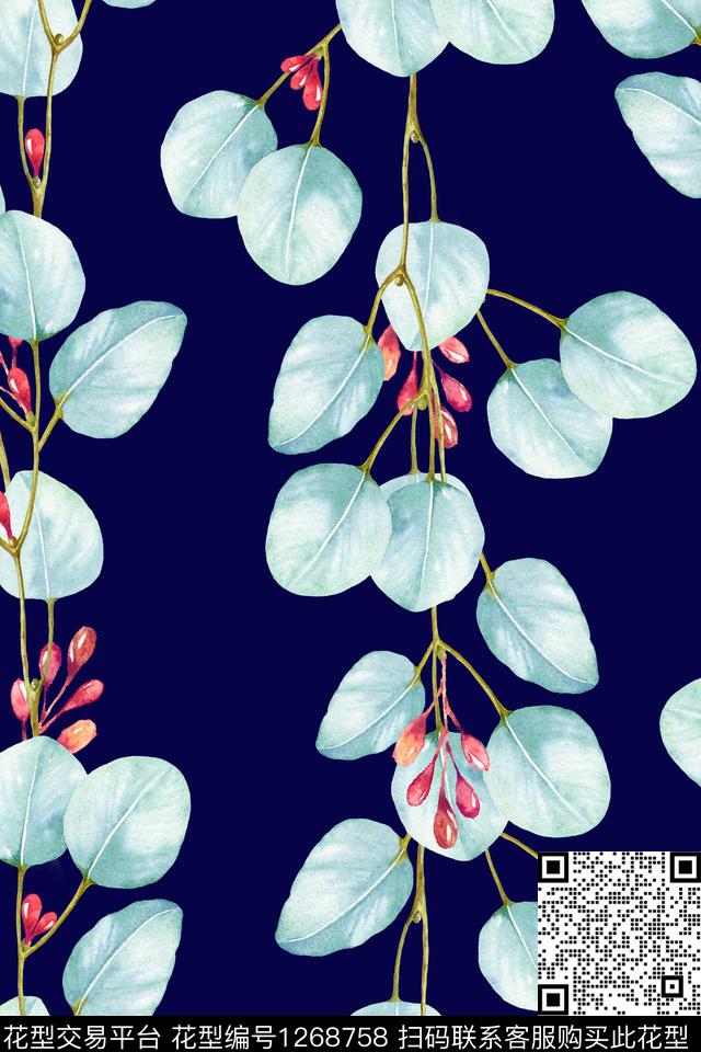 女装水彩花卉数码印花华亿平台下载（图片编号: 1268758） - 瓦栏（Walan）