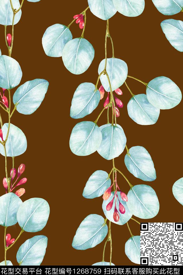 女装水彩花卉数码印花华亿平台下载（图片编号: 1268759） - 瓦栏（Walan）
