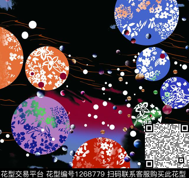 复古几何大牌风数码印花华亿平台下载（图片编号: 1268779） - 瓦栏（Walan）