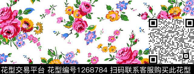 复古女装玫瑰花传统印花华亿平台下载（图片编号: 1268784） - 瓦栏（Walan）