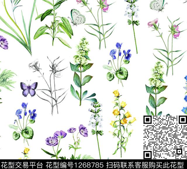 女装花卉绿植树叶数码印花华亿平台下载（图片编号: 1268785） - 瓦栏（Walan）