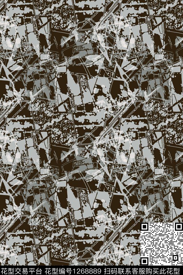 抽象肌理图案男装休闲花卉数码印花华亿平台下载（图片编号: 1268889） - 瓦栏（Walan）