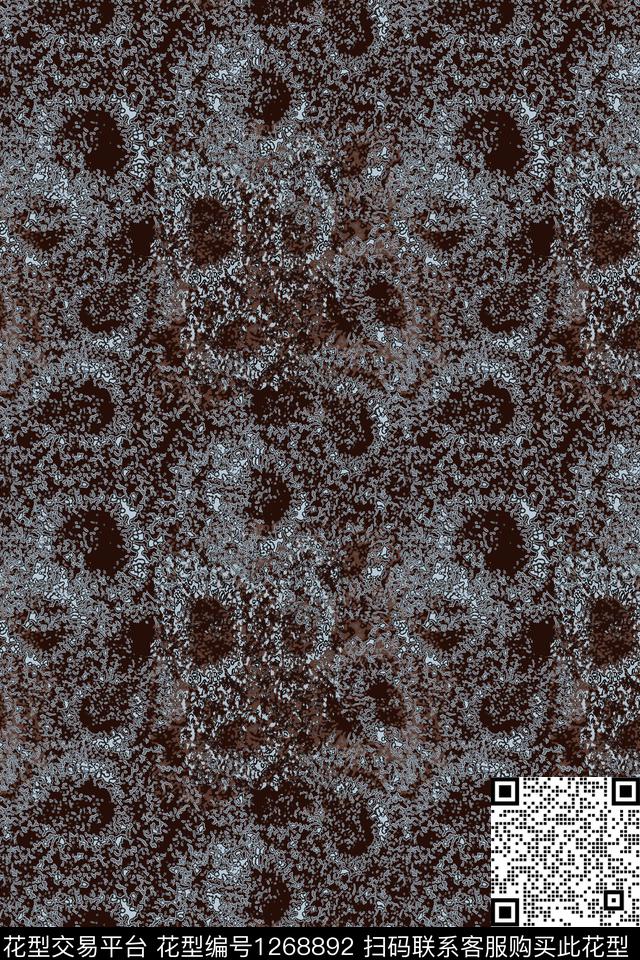 抽象肌理图案圆圈与波点数码印花华亿平台下载（图片编号: 1268892） - 瓦栏（Walan）