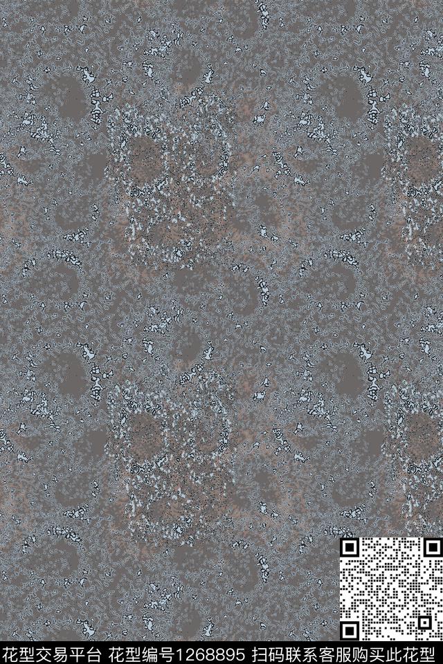 抽象肌理图案圆圈与波点数码印花华亿平台下载（图片编号: 1268895） - 瓦栏（Walan）