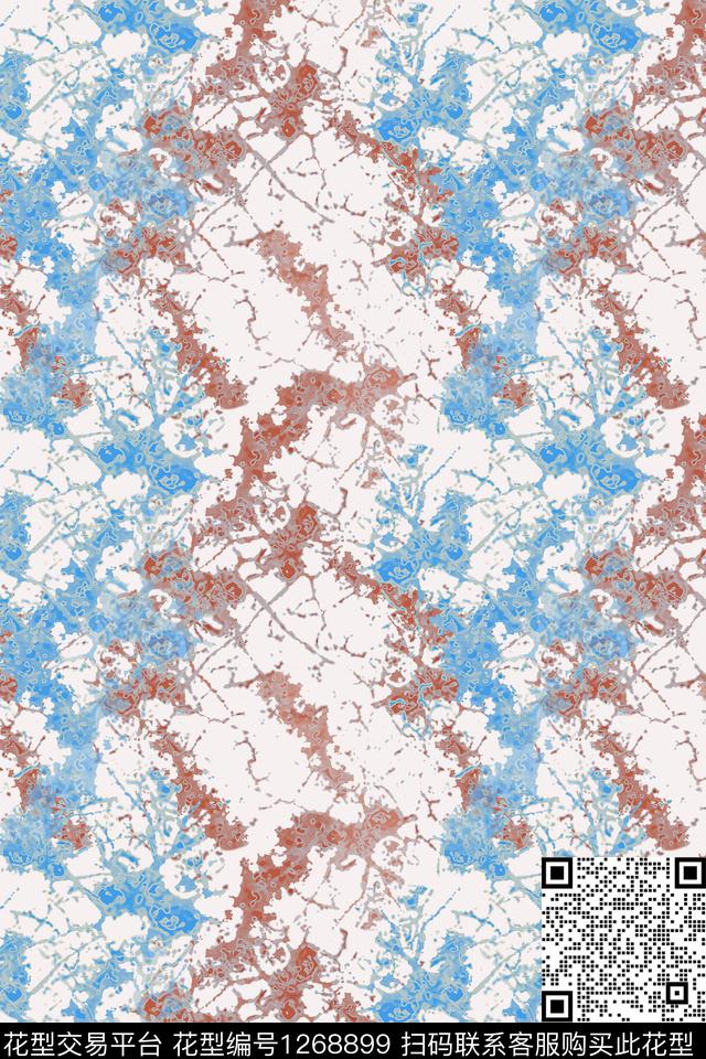 抽象肌理图案男装休闲花卉数码印花华亿平台下载（图片编号: 1268899） - 瓦栏（Walan）