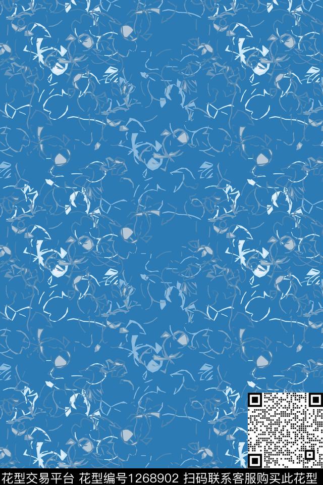 抽象肌理图案男装休闲花卉数码印花华亿平台下载（图片编号: 1268902） - 瓦栏（Walan）