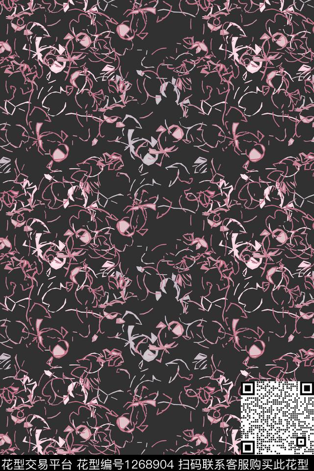 抽象肌理图案男装休闲花卉数码印花华亿平台下载（图片编号: 1268904） - 瓦栏（Walan）