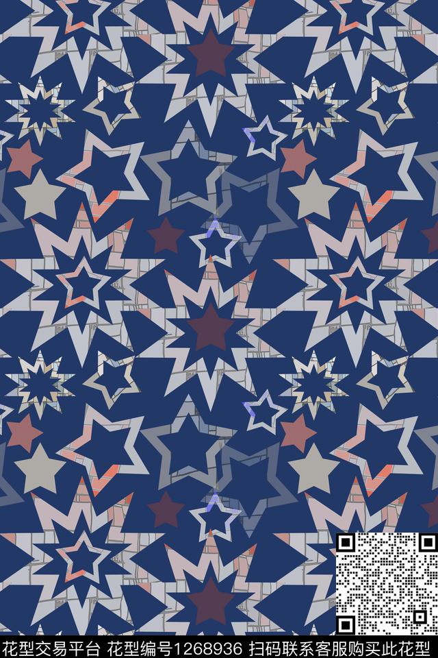 细碎星尘几何六边形数码印花华亿平台下载（图片编号: 1268936） - 瓦栏（Walan）