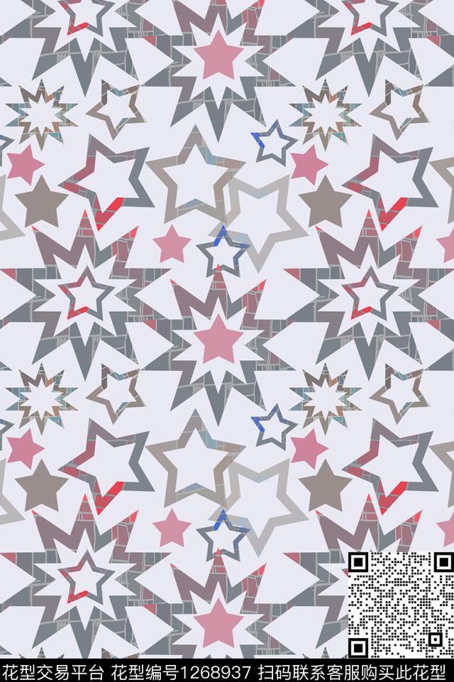 细碎星尘几何六边形数码印花华亿平台下载（图片编号: 1268937） - 瓦栏（Walan）