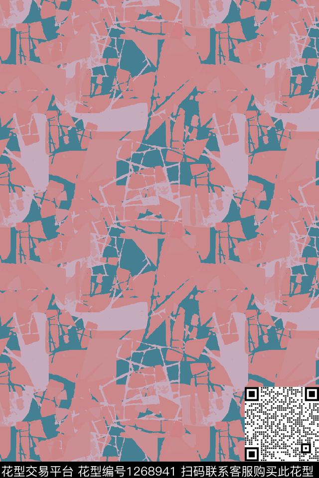 抽象肌理图案男装休闲花卉传统印花华亿平台下载（图片编号: 1268941） - 瓦栏（Walan）