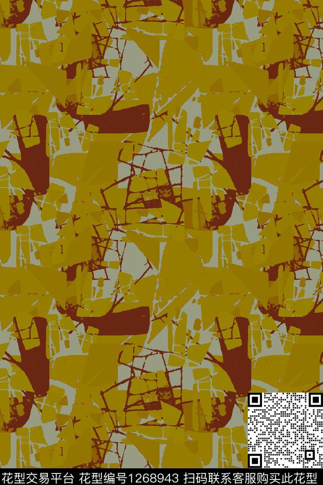 抽象肌理图案男装休闲花卉传统印花华亿平台下载（图片编号: 1268943） - 瓦栏（Walan）