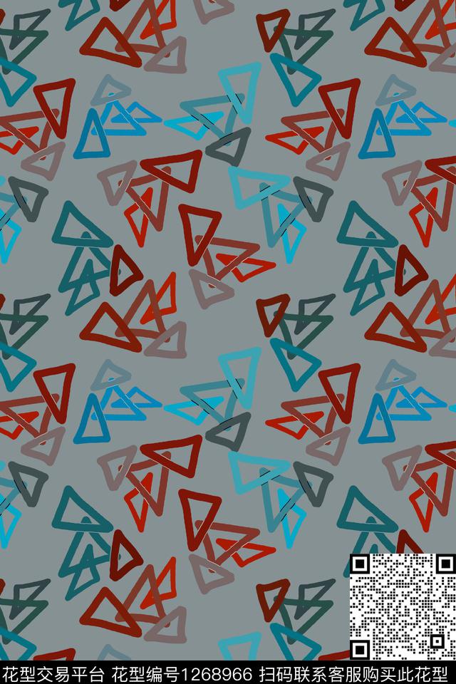 三角形几何密铺几何传统印花华亿平台下载（图片编号: 1268966） - 瓦栏（Walan）