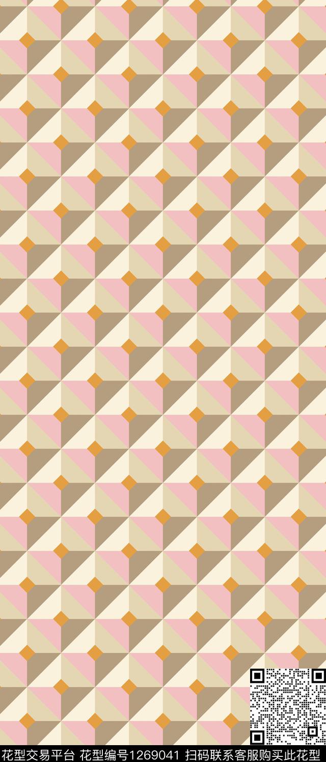 格子几何女装传统印花华亿平台下载（图片编号: 1269041） - 瓦栏（Walan）