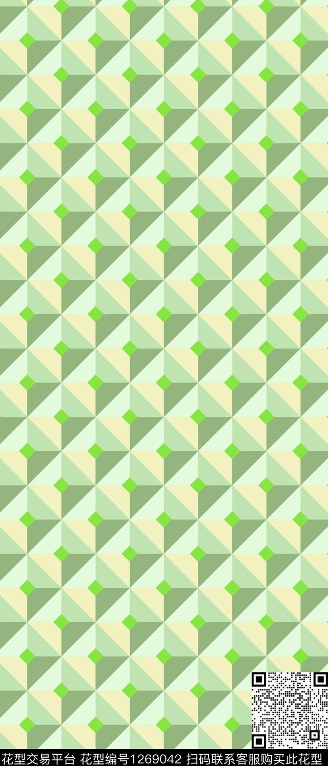 格子几何女装传统印花华亿平台下载（图片编号: 1269042） - 瓦栏（Walan）