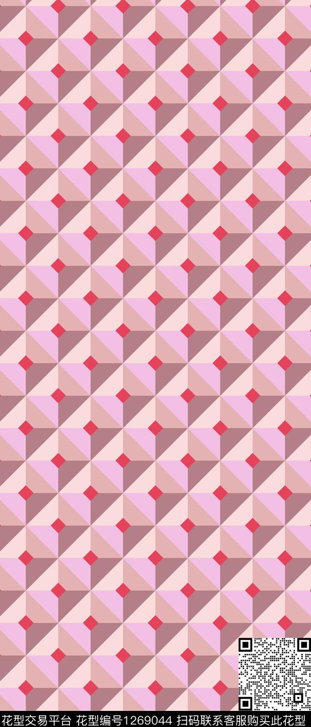 格子几何女装传统印花华亿平台下载（图片编号: 1269044） - 瓦栏（Walan）