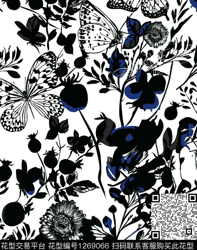 复古花卉大牌风数码印花华亿平台下载（图片编号: 1269066） - 瓦栏（Walan）